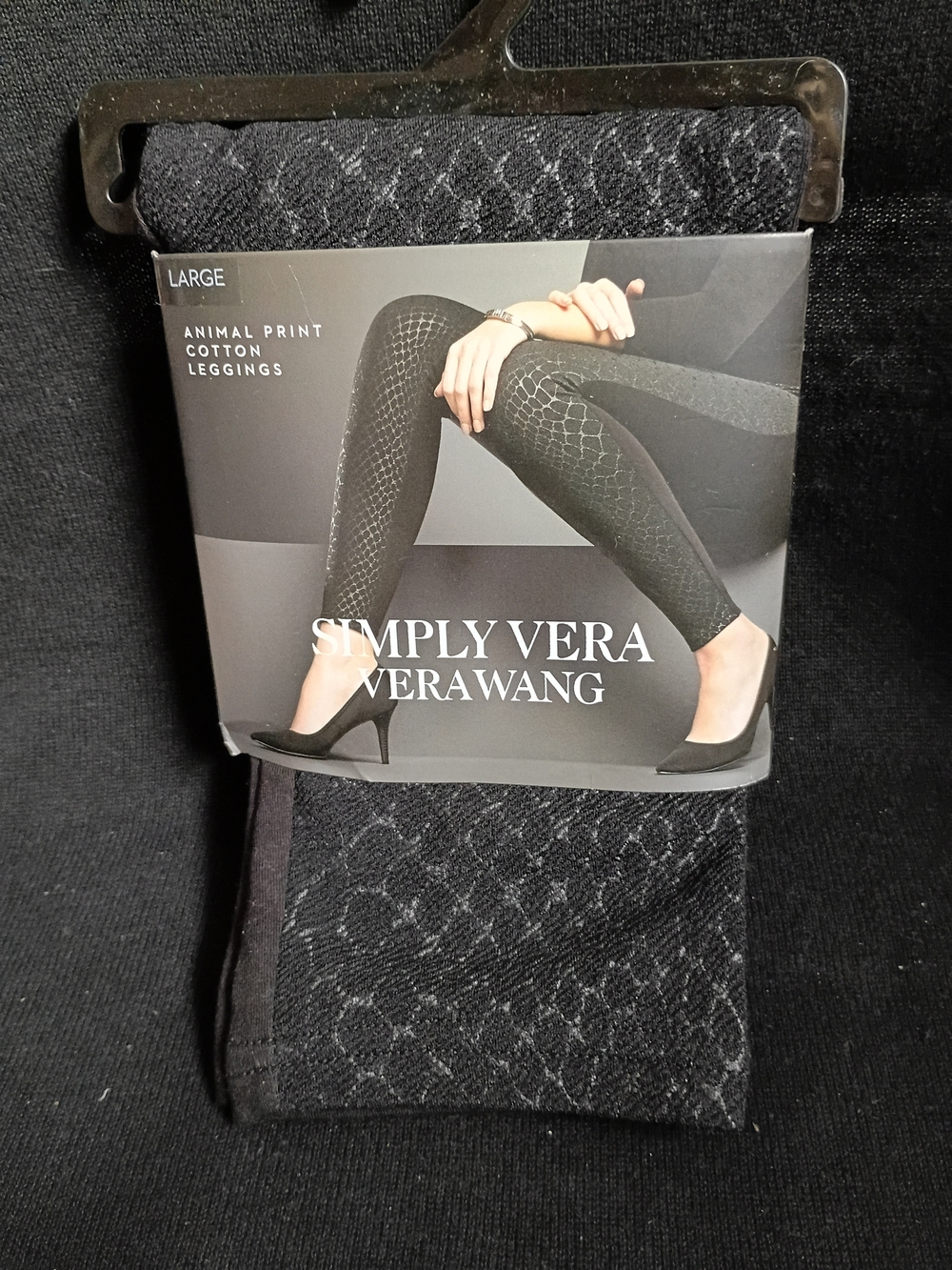 Simply Vera Vera Wang Black Animal-Print Leggings
